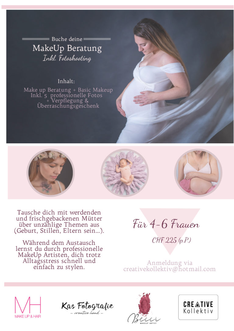 Makeup Beratung - Babybauchshooting - Newborn Shooting - Müttertreff - Makeup Biel